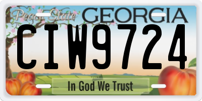 GA license plate CIW9724