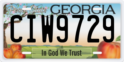 GA license plate CIW9729