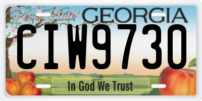 GA license plate CIW9730