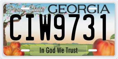 GA license plate CIW9731