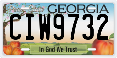 GA license plate CIW9732
