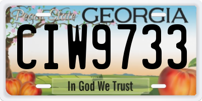 GA license plate CIW9733