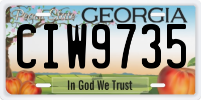 GA license plate CIW9735