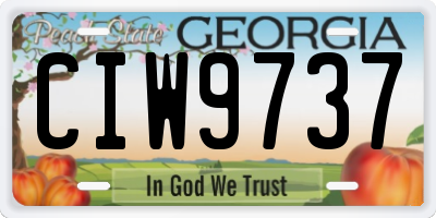GA license plate CIW9737