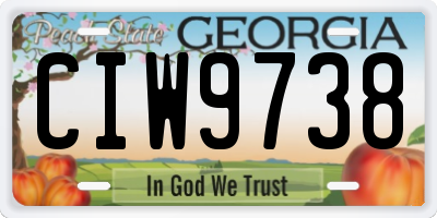 GA license plate CIW9738