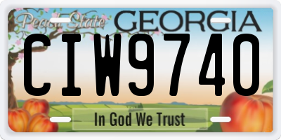 GA license plate CIW9740