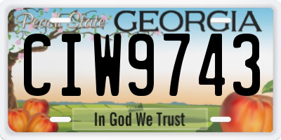 GA license plate CIW9743
