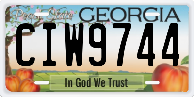 GA license plate CIW9744