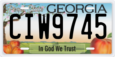 GA license plate CIW9745