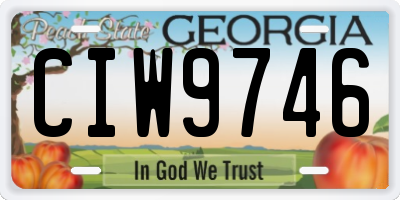 GA license plate CIW9746