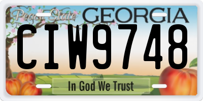 GA license plate CIW9748