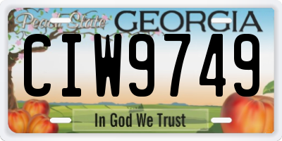GA license plate CIW9749