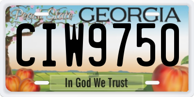 GA license plate CIW9750