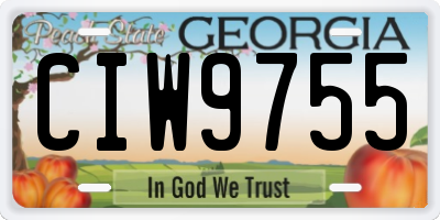 GA license plate CIW9755