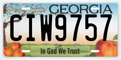 GA license plate CIW9757