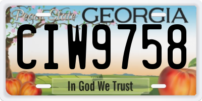 GA license plate CIW9758