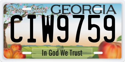 GA license plate CIW9759