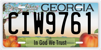 GA license plate CIW9761