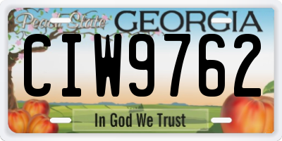 GA license plate CIW9762
