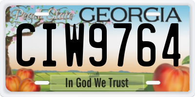GA license plate CIW9764
