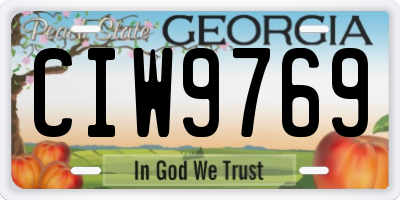GA license plate CIW9769