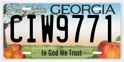 GA license plate CIW9771