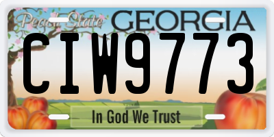 GA license plate CIW9773
