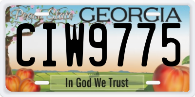 GA license plate CIW9775