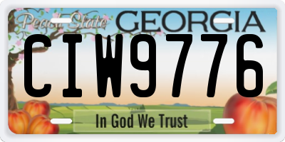 GA license plate CIW9776