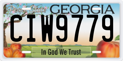 GA license plate CIW9779