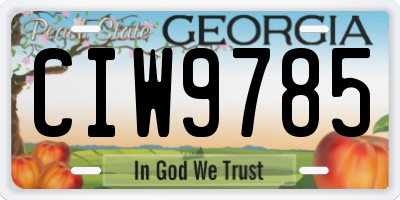 GA license plate CIW9785