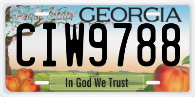 GA license plate CIW9788