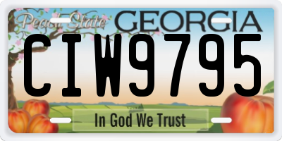 GA license plate CIW9795