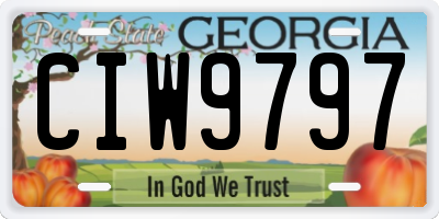 GA license plate CIW9797
