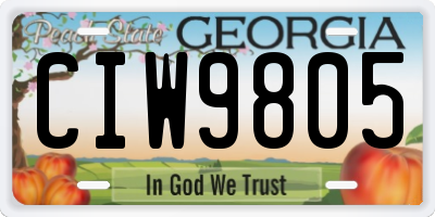 GA license plate CIW9805