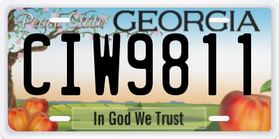 GA license plate CIW9811