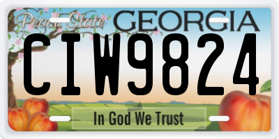 GA license plate CIW9824