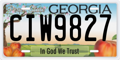 GA license plate CIW9827