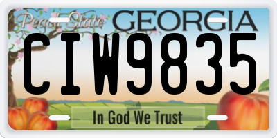 GA license plate CIW9835