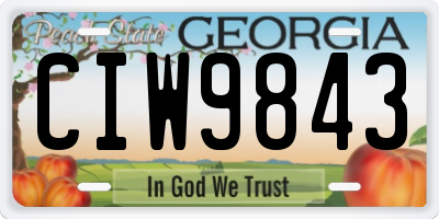 GA license plate CIW9843