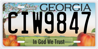 GA license plate CIW9847
