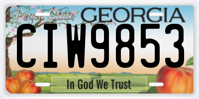GA license plate CIW9853