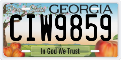 GA license plate CIW9859