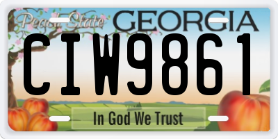 GA license plate CIW9861