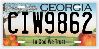 GA license plate CIW9862
