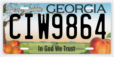 GA license plate CIW9864