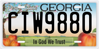 GA license plate CIW9880
