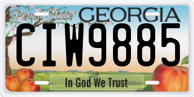 GA license plate CIW9885