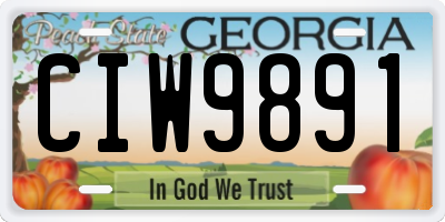 GA license plate CIW9891