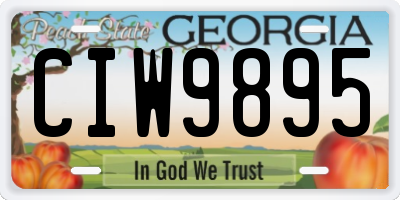 GA license plate CIW9895